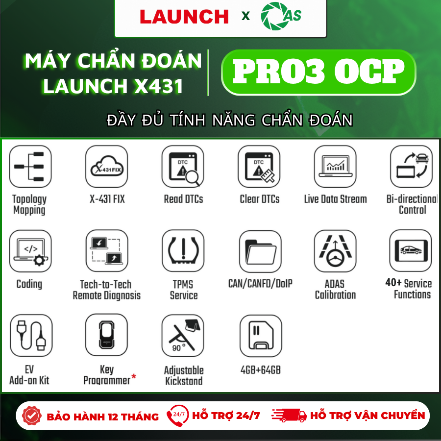 Chức năng cơ bản của máy chẩn đoán LAUNCH X431 PRO3 OCP