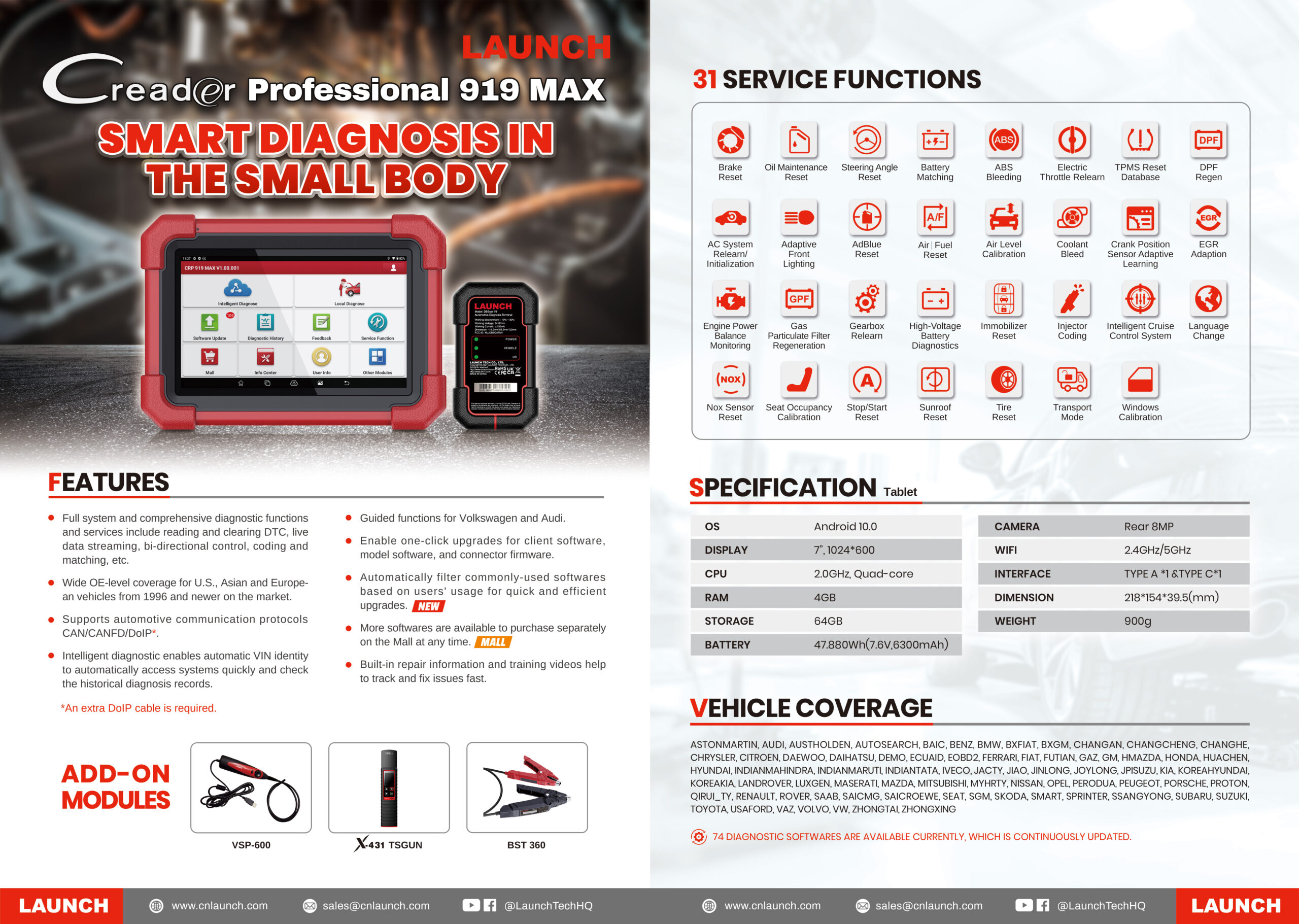 Máy chẩn đoán Launch CRP919 MAX