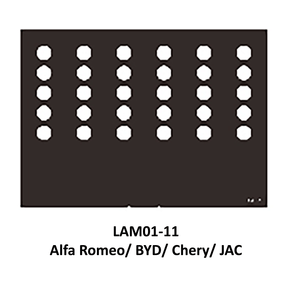 Bảng mục tiêu ADAS hiệu chỉnh hệ thống cảnh báo lệch lane Alfa Romeo/ BYD/ Chery/ JAC LAM01-11