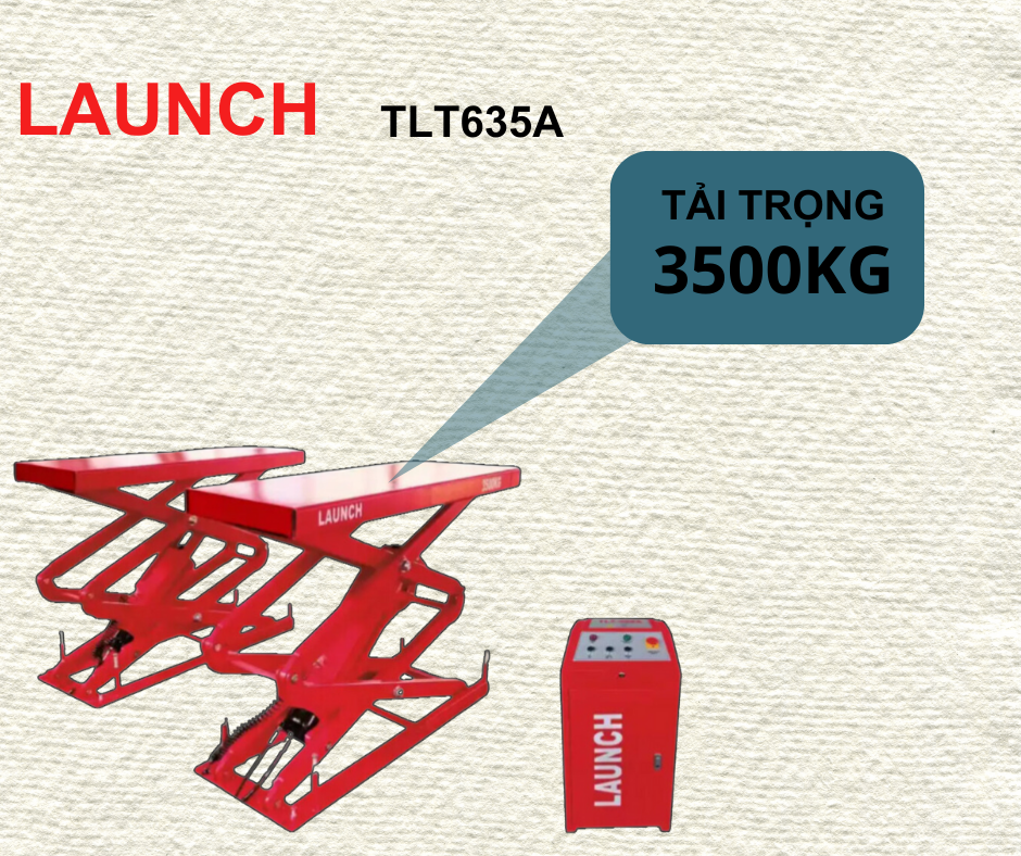 LAUNCH TLT635A Cầu nâng cắt kéo âm nền nâng bụng 3,5 tấn LAUNCH TLT635A
